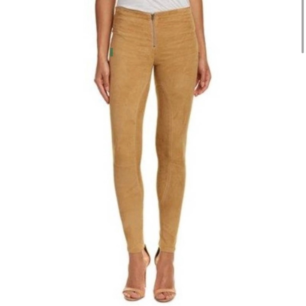 Alice + Olivia Front-Zip Suede Legging